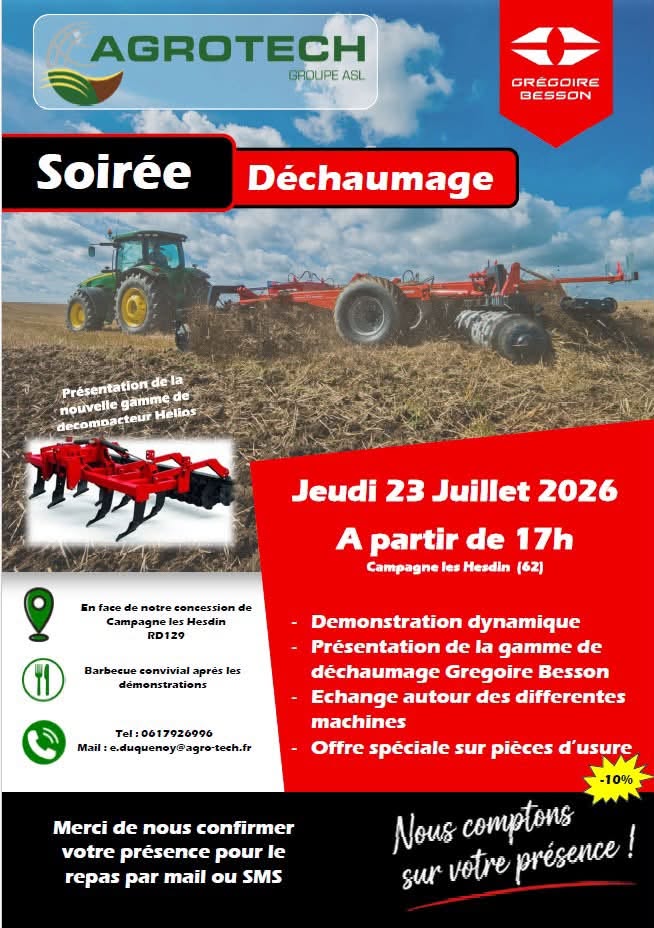 actu soirée déchaumage AGROTECH